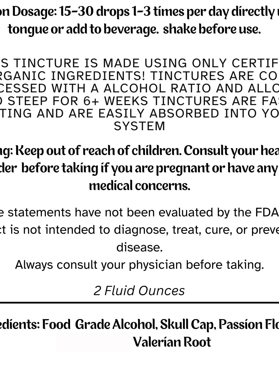 Calm Tincture - Natural Sleep Aid and Anxiety Relief